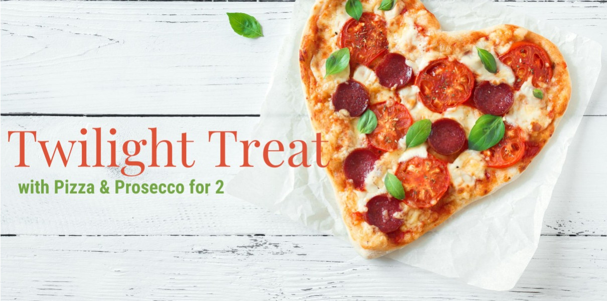 Twilight Treat with Pizza and Prosecco for 2 Monday-Thursday